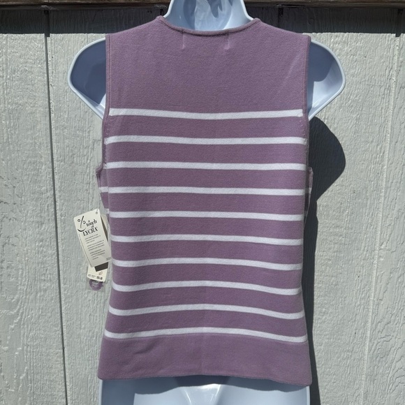NWT 90s Jones New York Sport Women’s Purple Striped Sleeveless Knit Top Top M - Picture 4 of 6